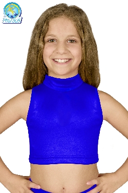 TOP LYCRA SCOLLO AMERICANO BLU DANZA BAMBINA